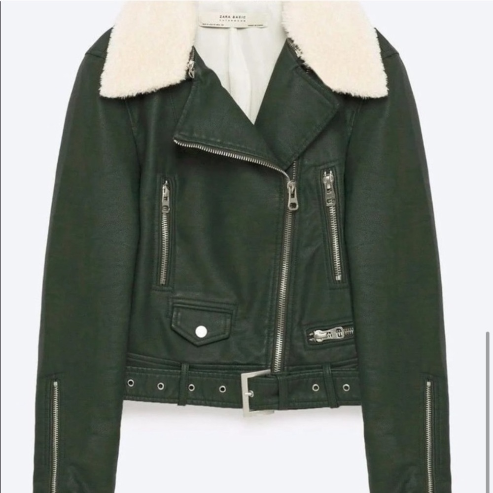 NWOT Forest green Moto Jacket